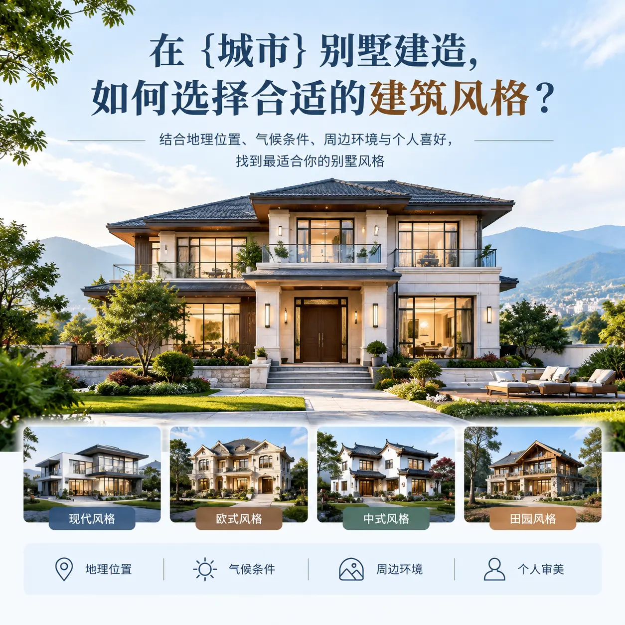 在 江口 别墅建造，如何选择合适的建筑风格？